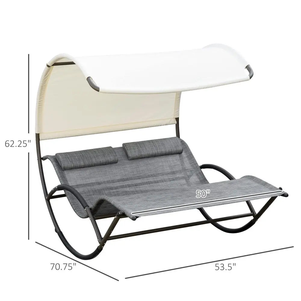 Outdoor Double Chaise Rocking Chair