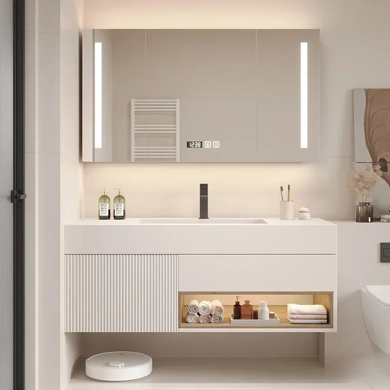 Integrated Bathroom Cabinet Washbasin Smart Light Mirror