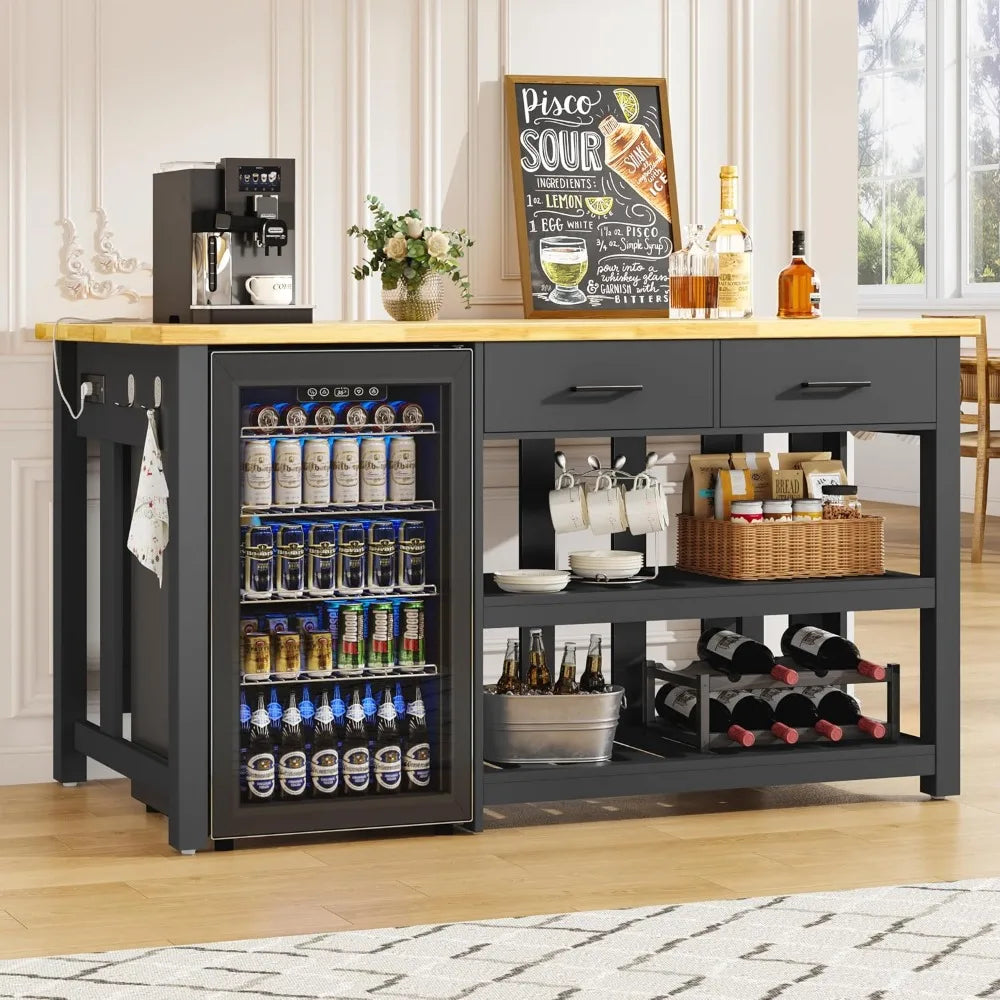 Kitchen Island with Storage & Seating