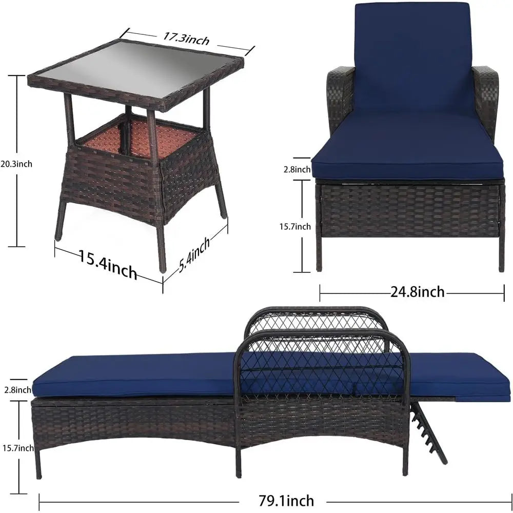 Outdoor Wicker Chaise Lounge Sets