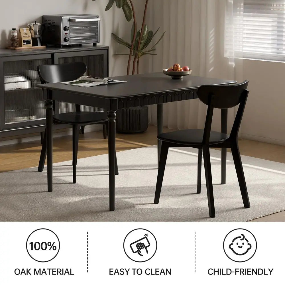Kitchen Chairs, Solid Wood Modern Curved Backrest