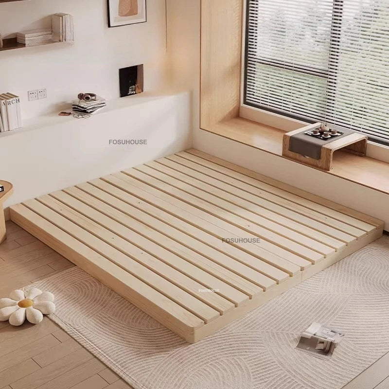 Tatami Solid Wood Japanese Queen Double Bed Frame