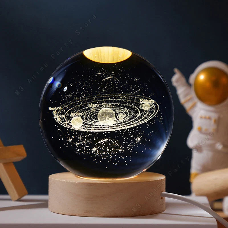 Unique 3D Crystal Ball Night LED Bedside Lamp