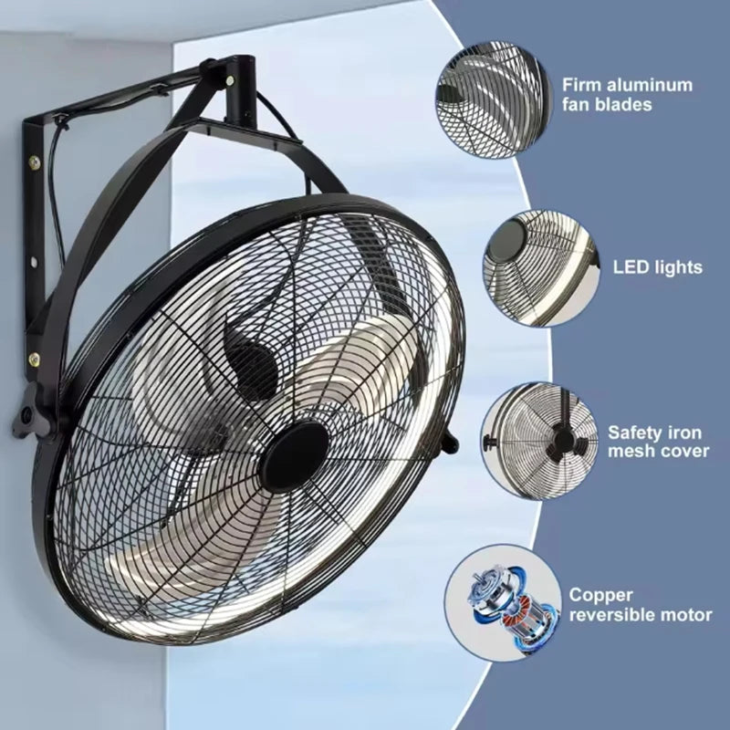 Large Wall Mount Fan 6 Speed Electric Fan Ventilation