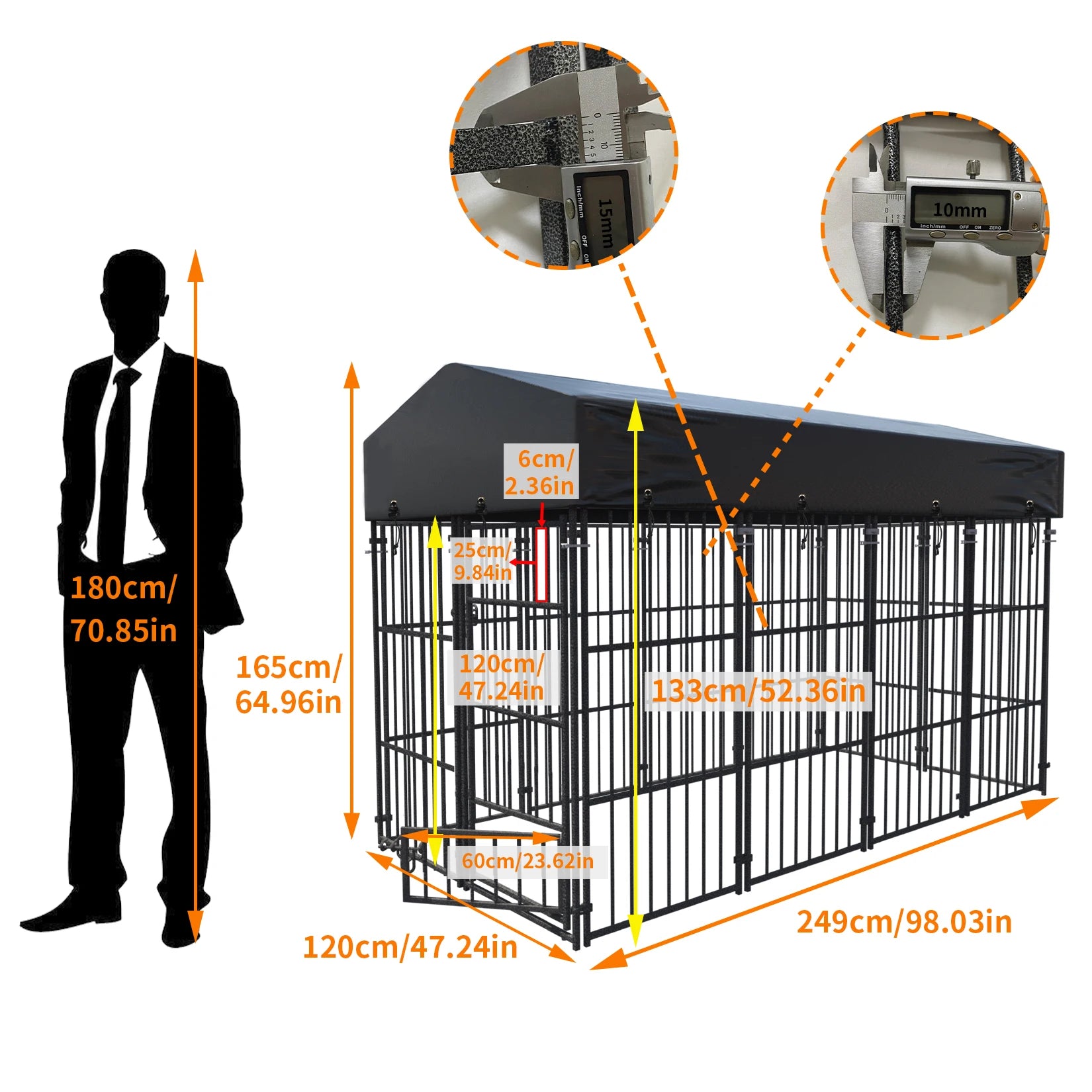 Outdoor Dog Kennel with Roof