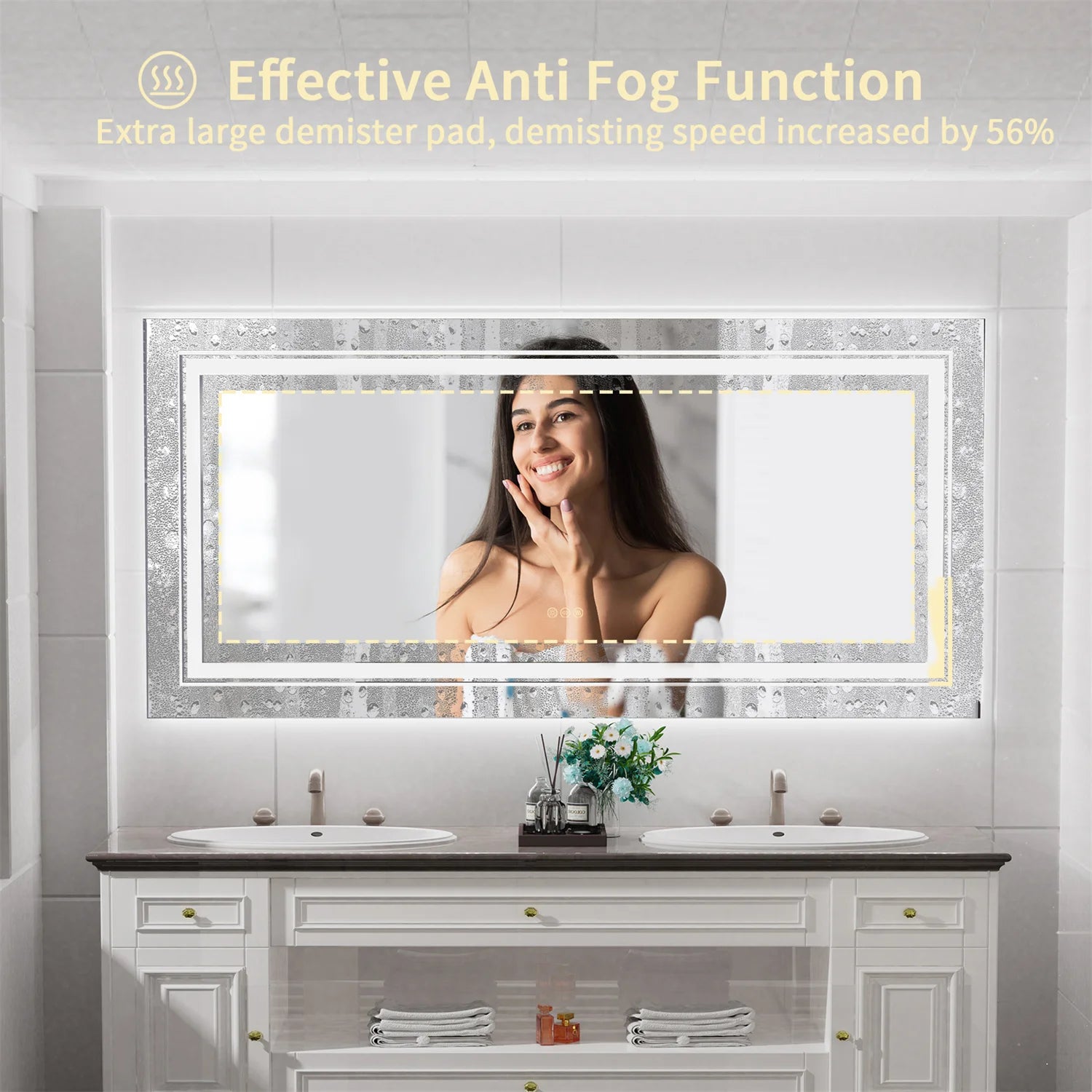 Extra Large LED Light Backlit Bathroom Mirror