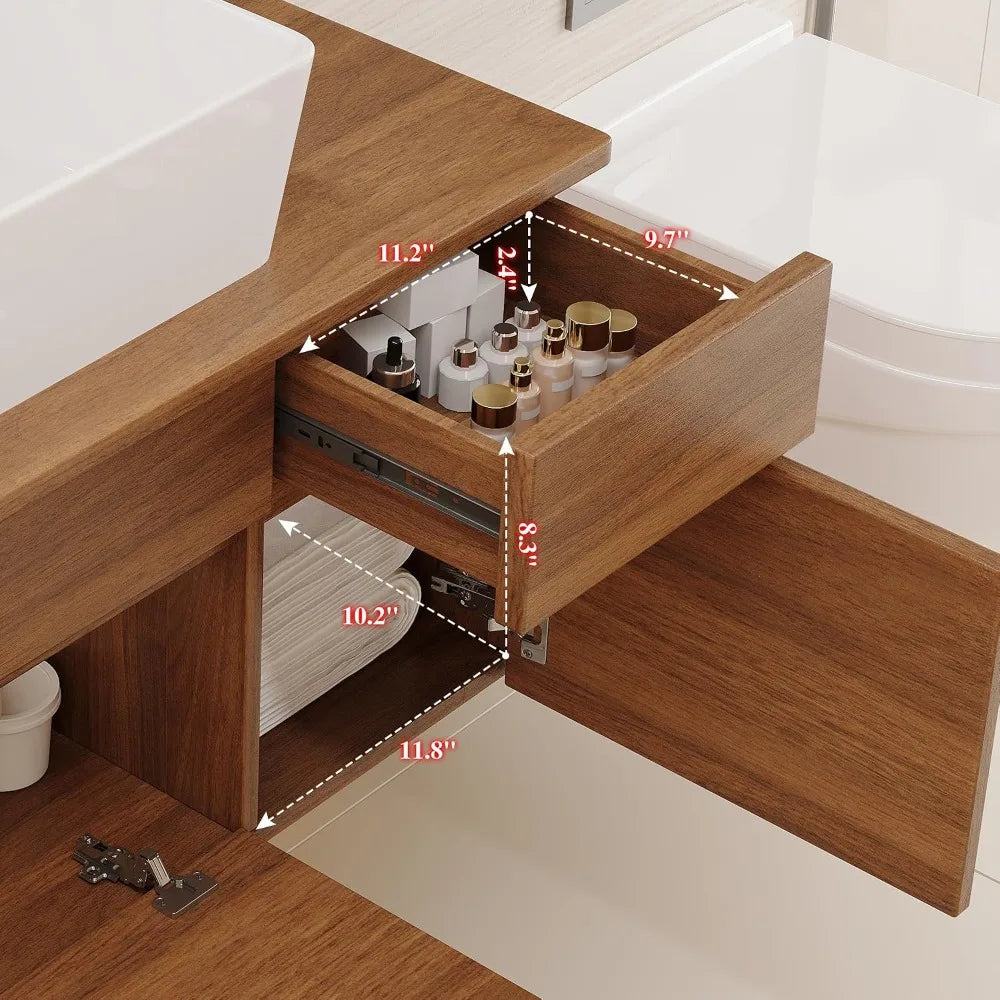32" Wall-Mounted Bathroom Vanity