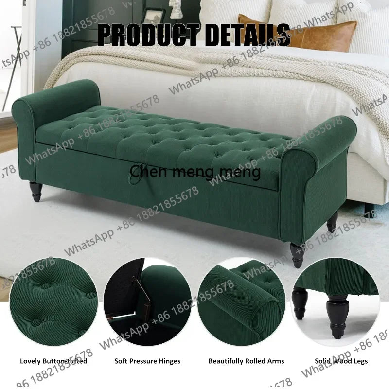 63’’ Storage Ottoman, Upholstered Tufted End of Bed Storage Bench, Ottoman