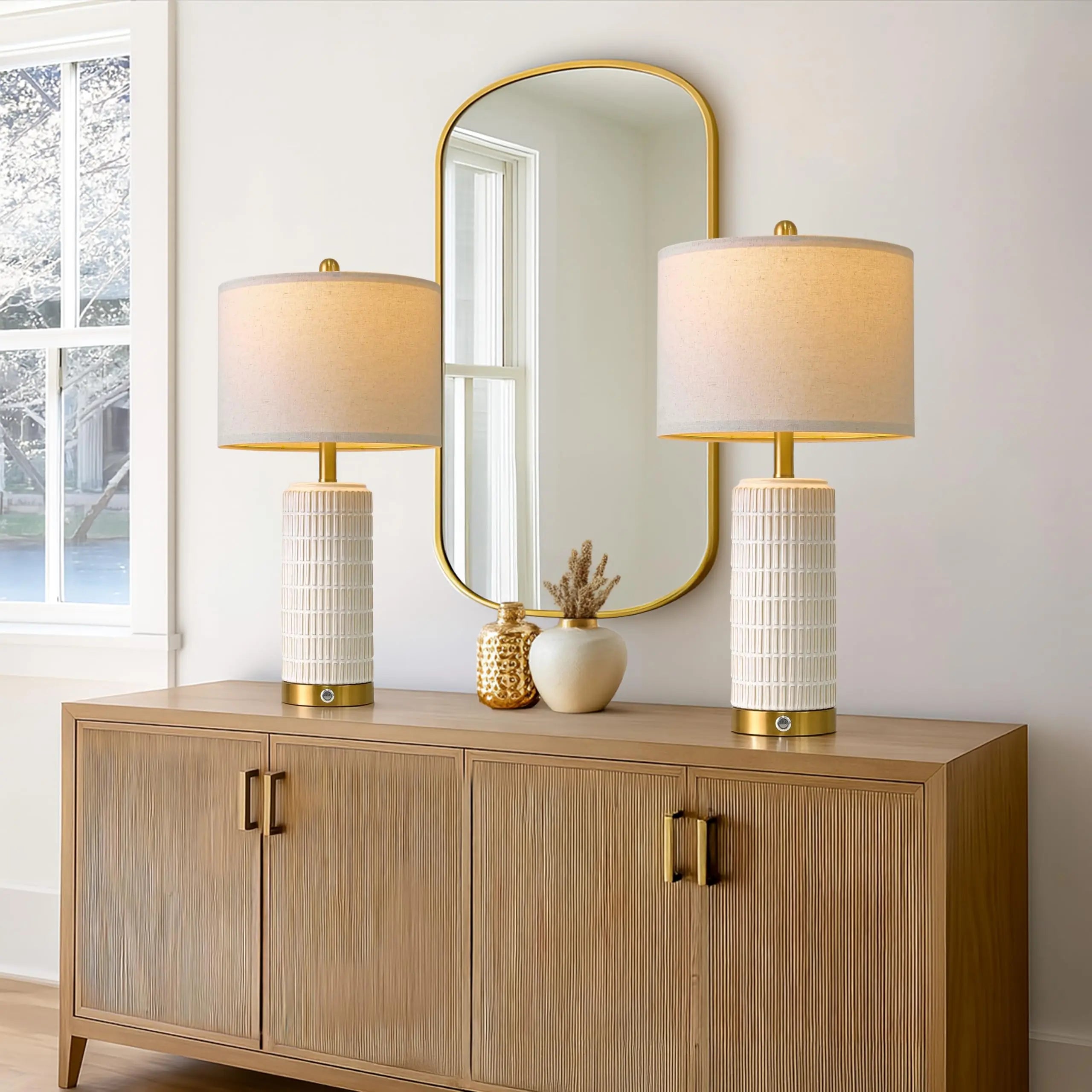 Touch Control Table Lamp With USB Charging Port
