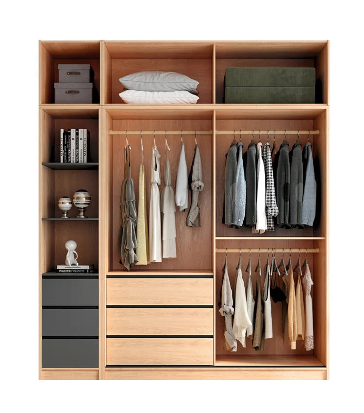 Closet Tempered Glass Wooden Modern Latest Design Bedroom Furniture Cloth Storage  Sliding Door Wardrobe