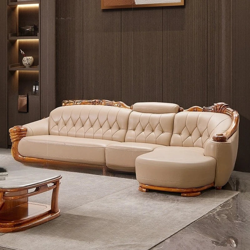 European leather sofa corner combination