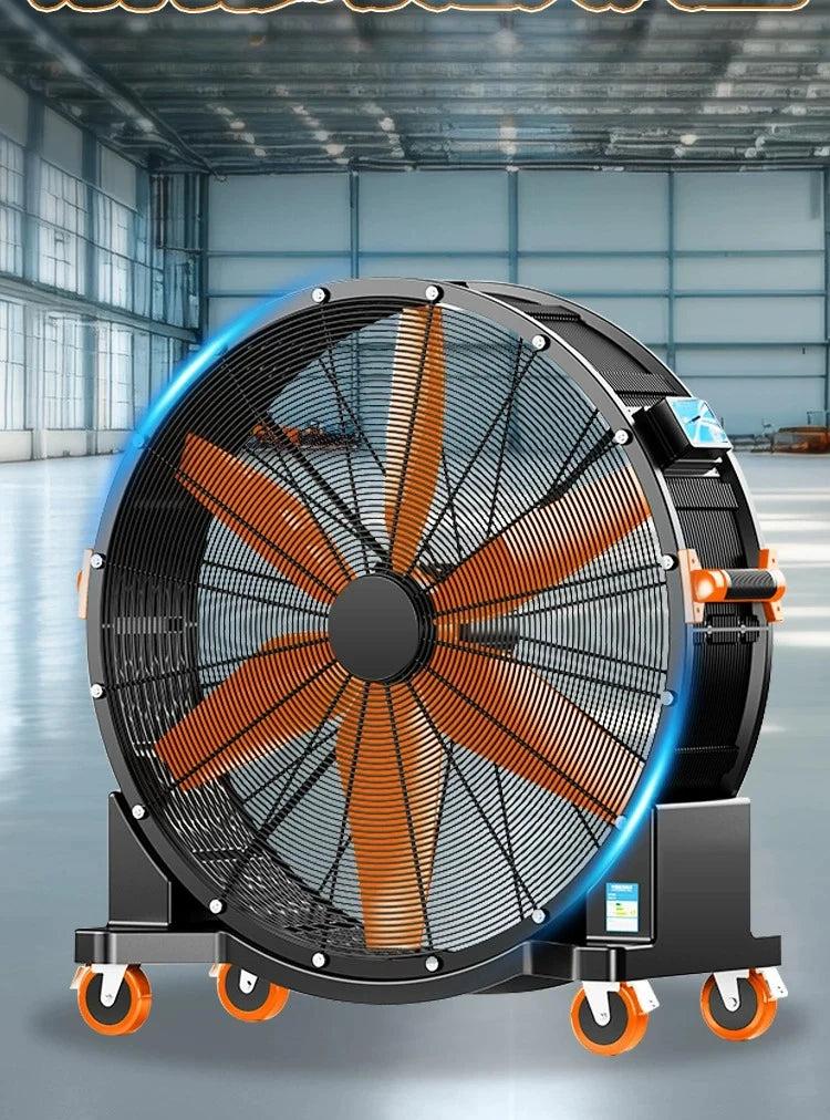 High Power Permanent Magnet Variable Frequency Powerful Large Fan Commercial Floor Fan Industrial Mobile Cylinder Fan