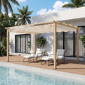 10x13ft Aluminum Retractable Pergola Gazebo Adjustable Roof Sun Shade
