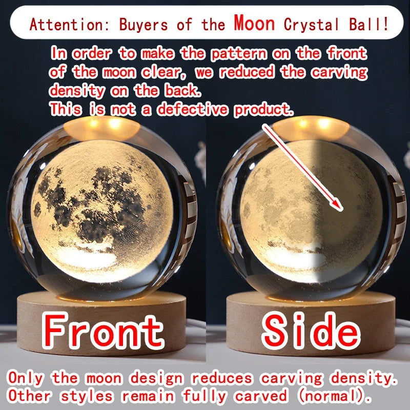 Unique 3D Crystal Ball Night LED Bedside Lamp