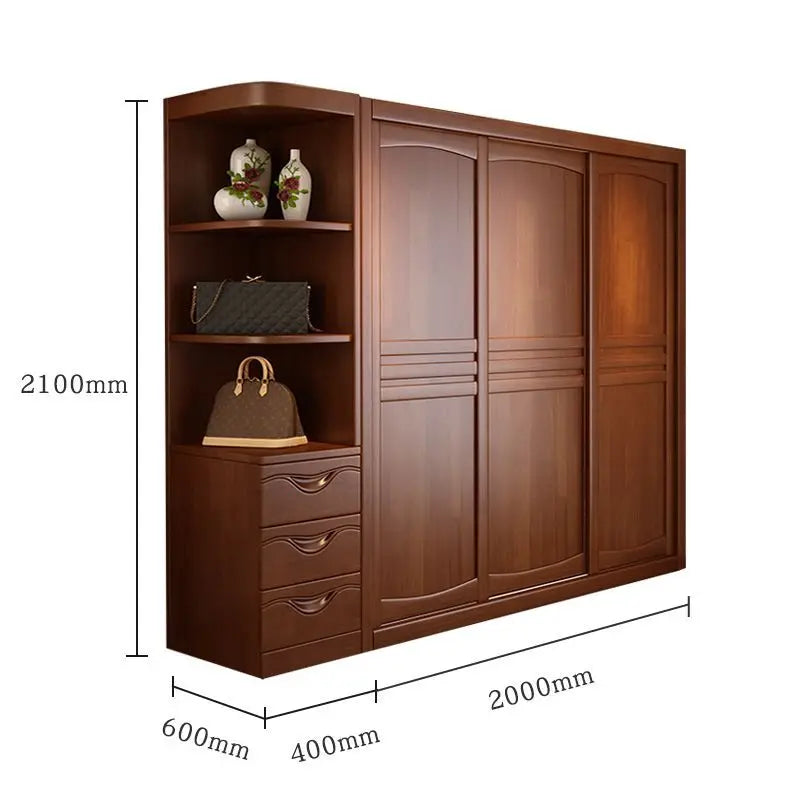 Wardrobe Solid wood sliding door