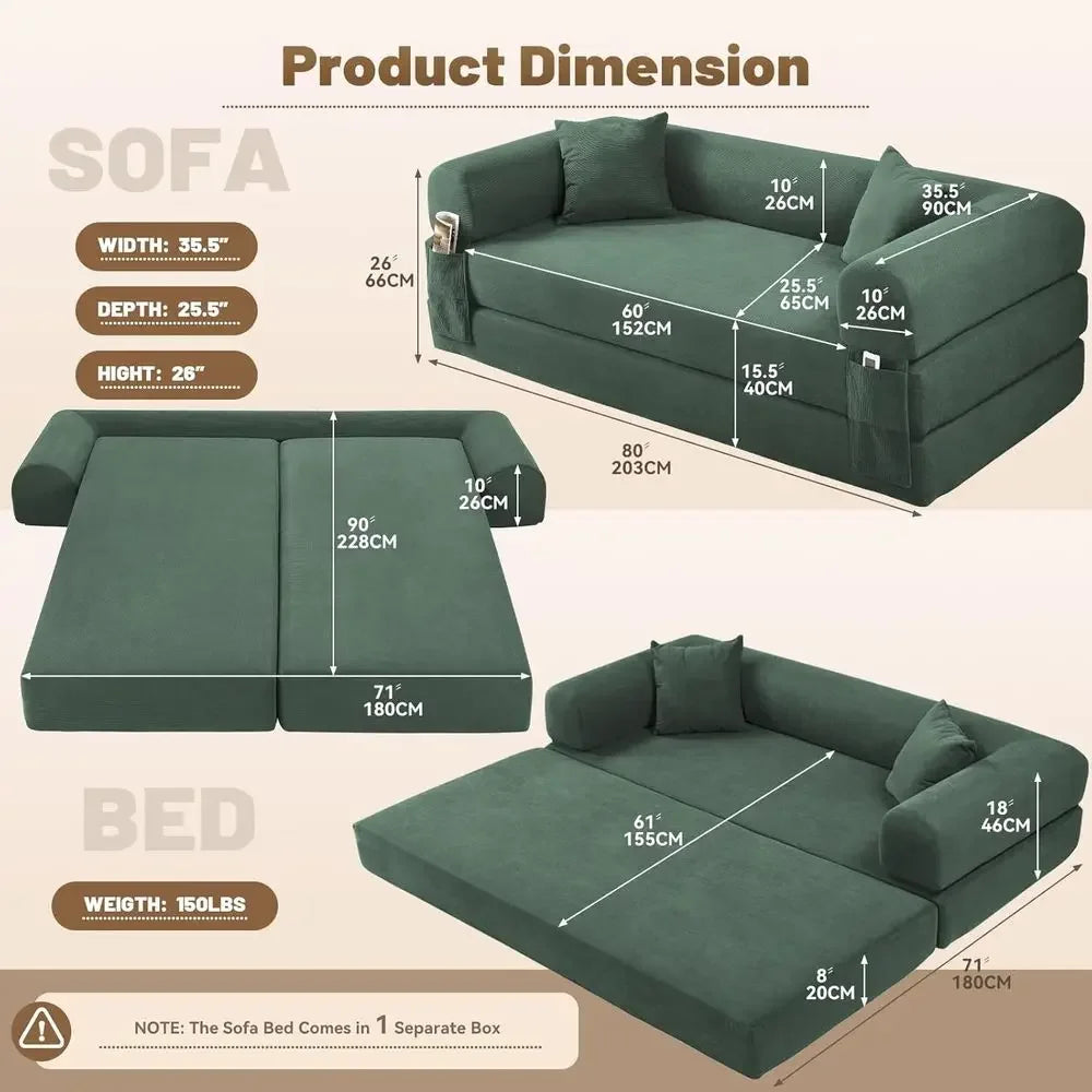 Convertible Sofa Bed with Storage