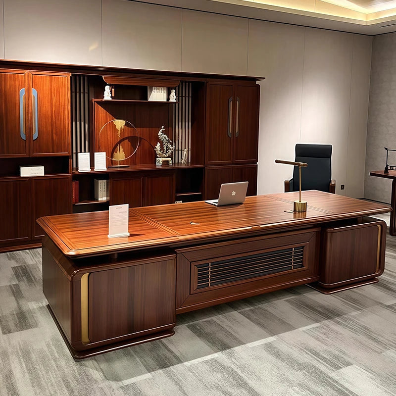 Brown Wood Executive Office Desk Modern Strong Luxury Gaming Computer Desk Study Large Mesa Escriotorio Work Station Table