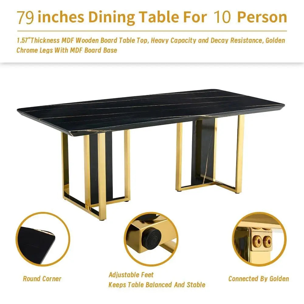 Black Modern Dining Table Set