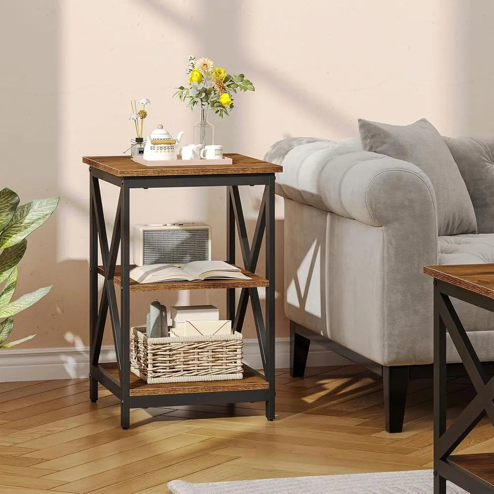 3-Piece Industrial Style Coffee Table Set