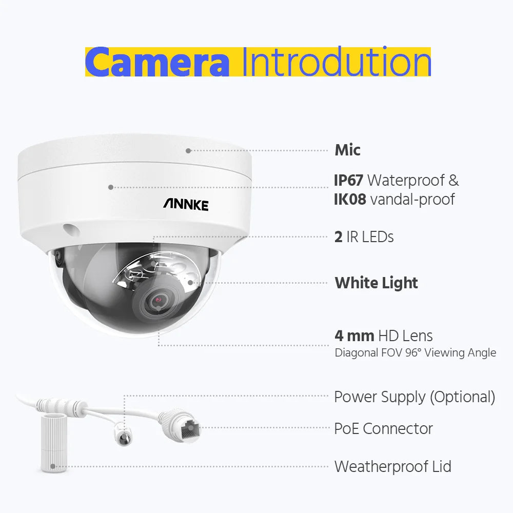 4K 8CH POE Network Video Surveillance System NVR Recorder