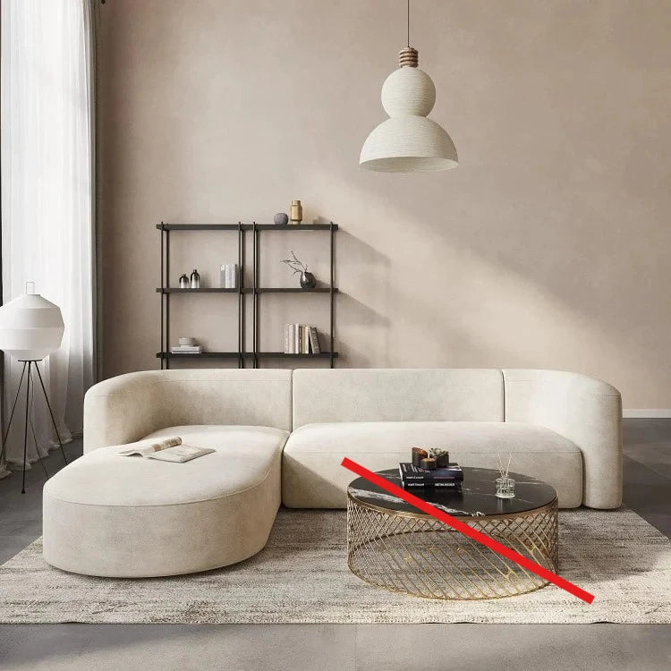 Modern L Shaped Velvet Sofa With Chaise
