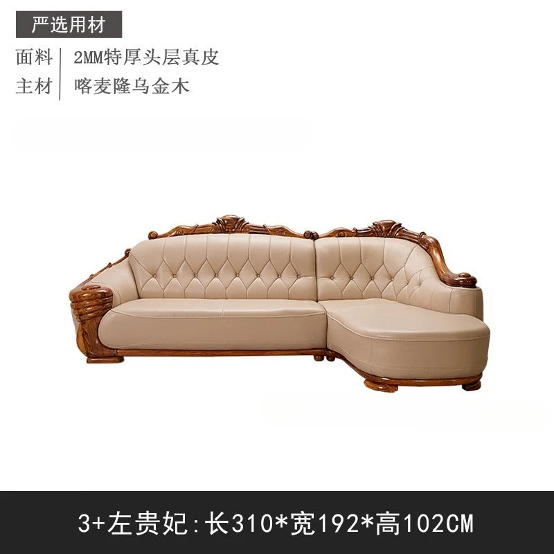 European leather sofa corner combination