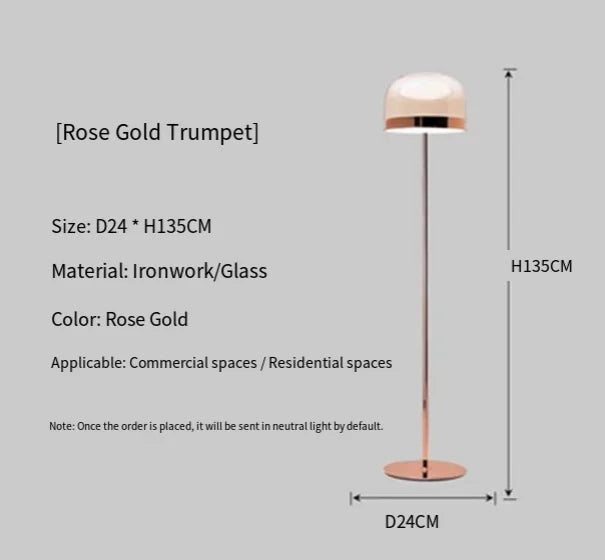 Italian Designer LED Decorative Bedside Lamp, Living Room Glass Floor Lamp