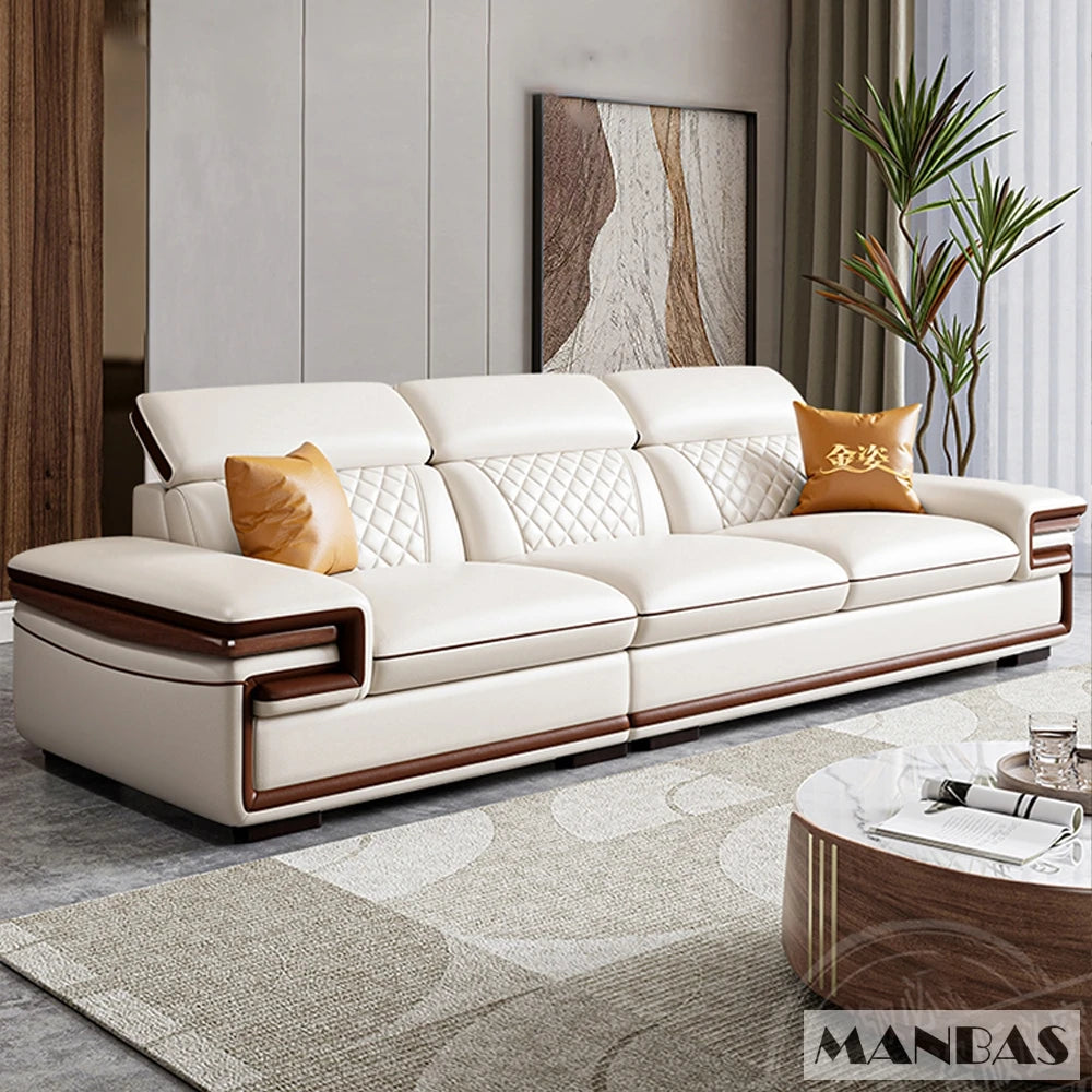 Italian Genuine Leather Sofa Set