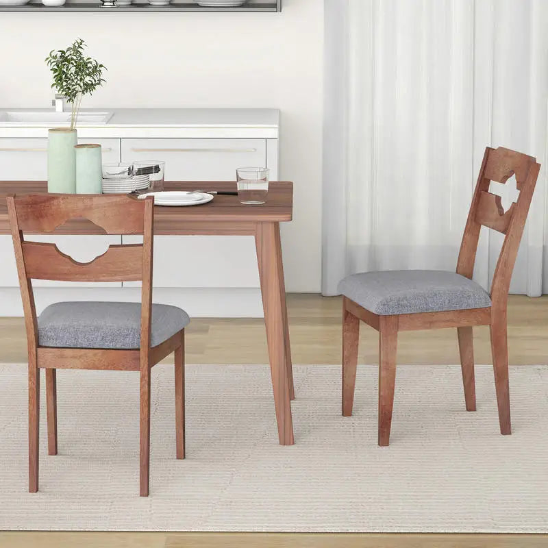 Dining Chair Set of 2 Fabric Upholstered
