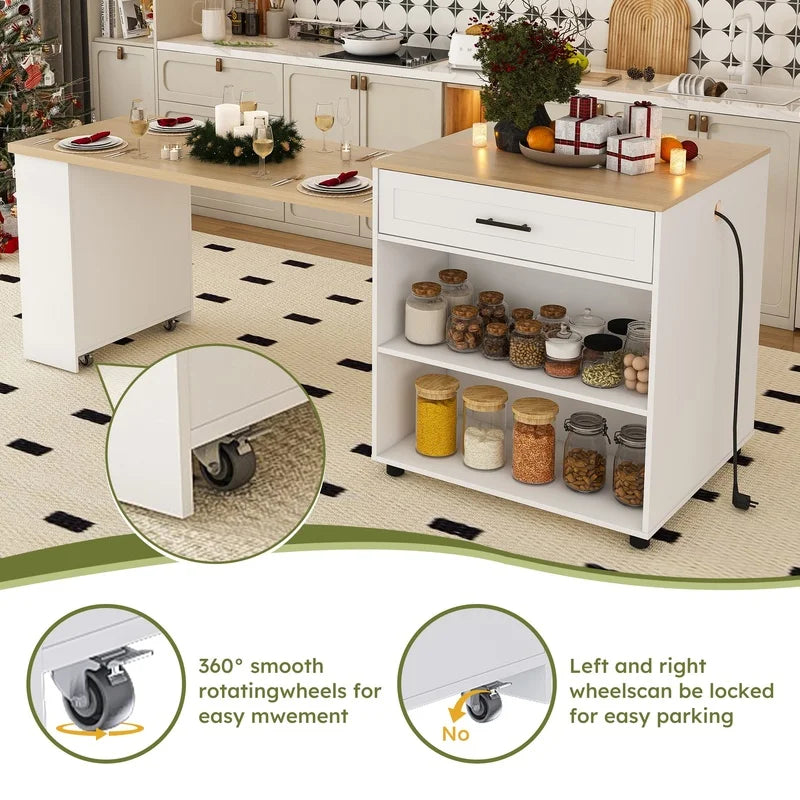 80-inch Expandable Kitchen Island