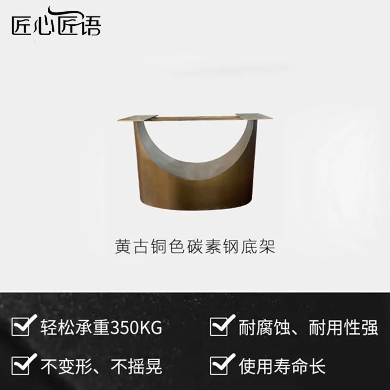 Minimalist rock slab dining table U-shaped table rack