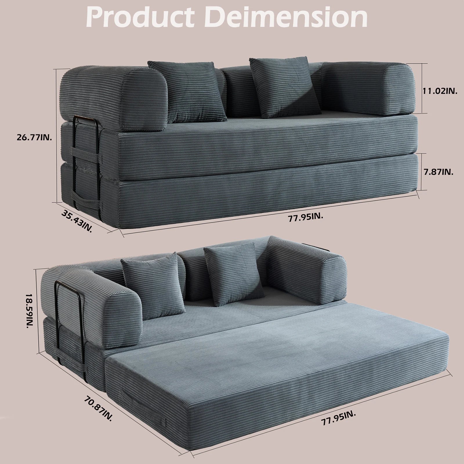 Folding Convertible Sofa Bed
