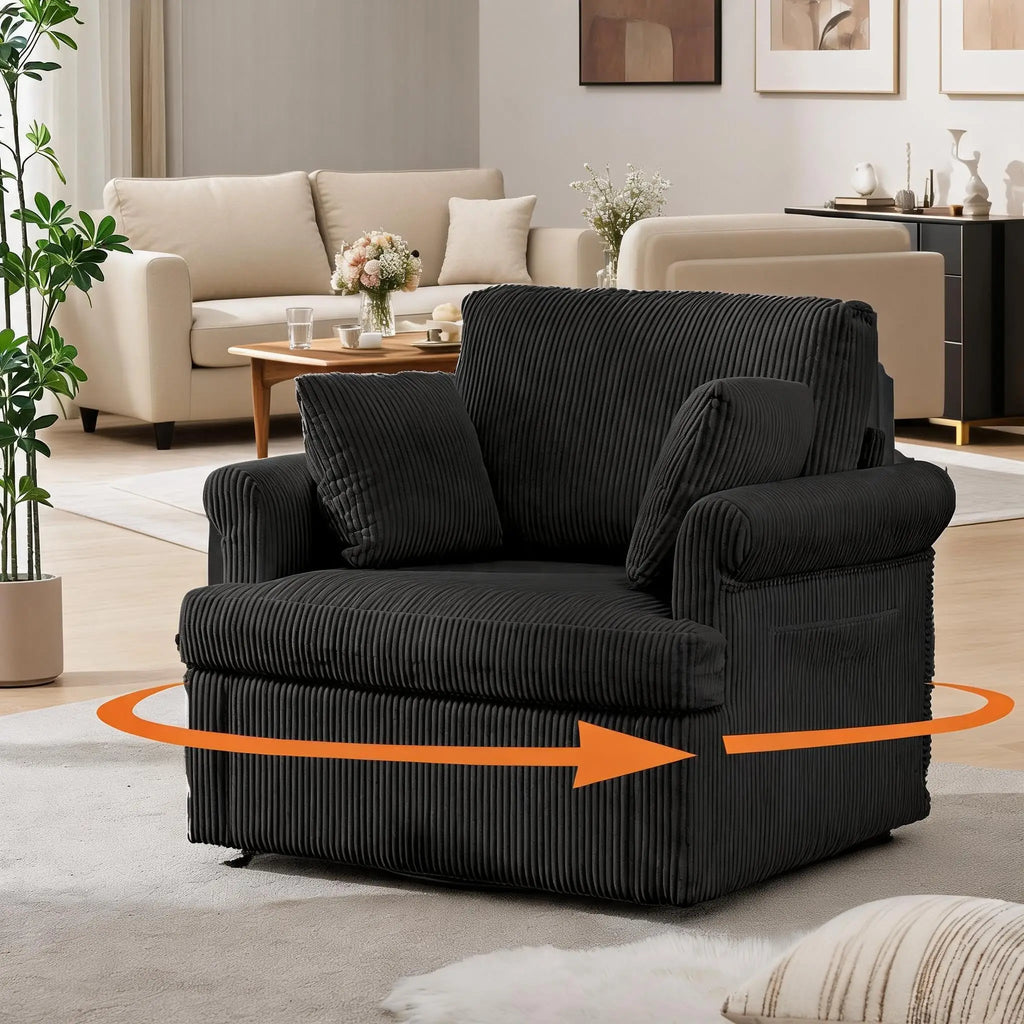 Mid Century 360 Swivel Armchair Corduroy