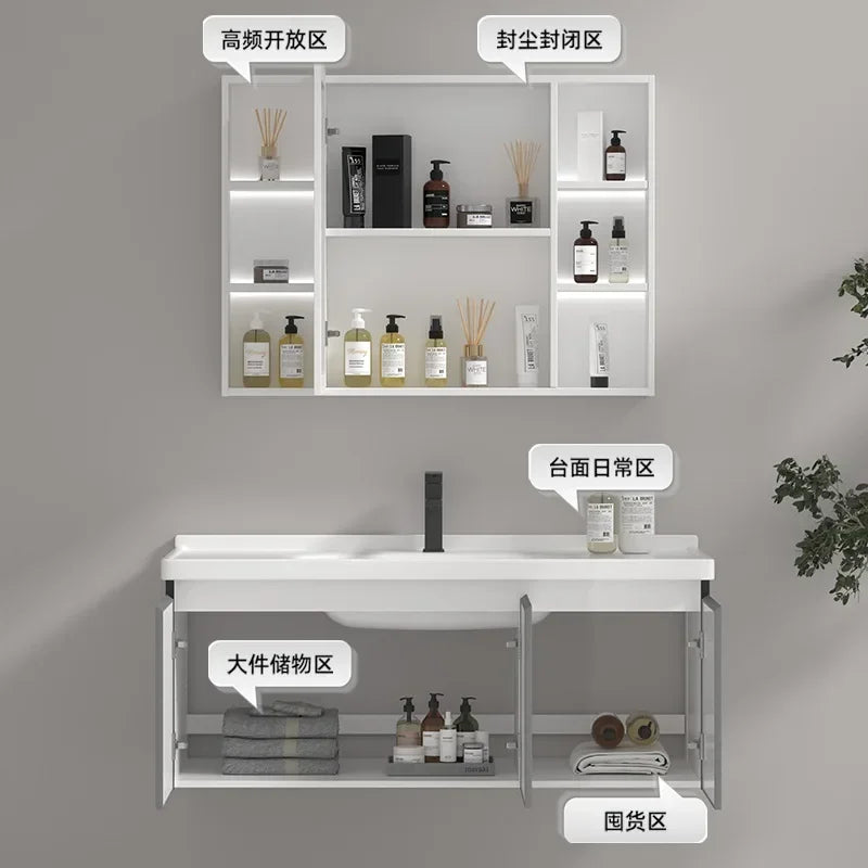 Modern Floating Bathroom Vanity with Sink, 3 Soft-Close Drawers