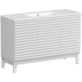 48 Inch Mid Century Freestanding Bathroom Vanity with Undermount Ceramic Sink