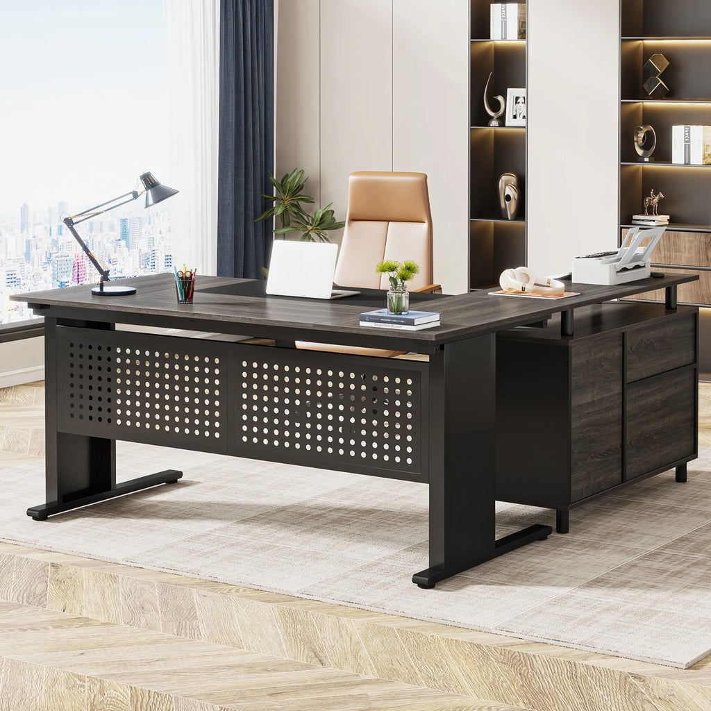 Executive Desk with File Cabinet
