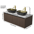 Bathroom Vanities Sink Set Wall Mounted Floating Cabinet w/ Ceramic Basin