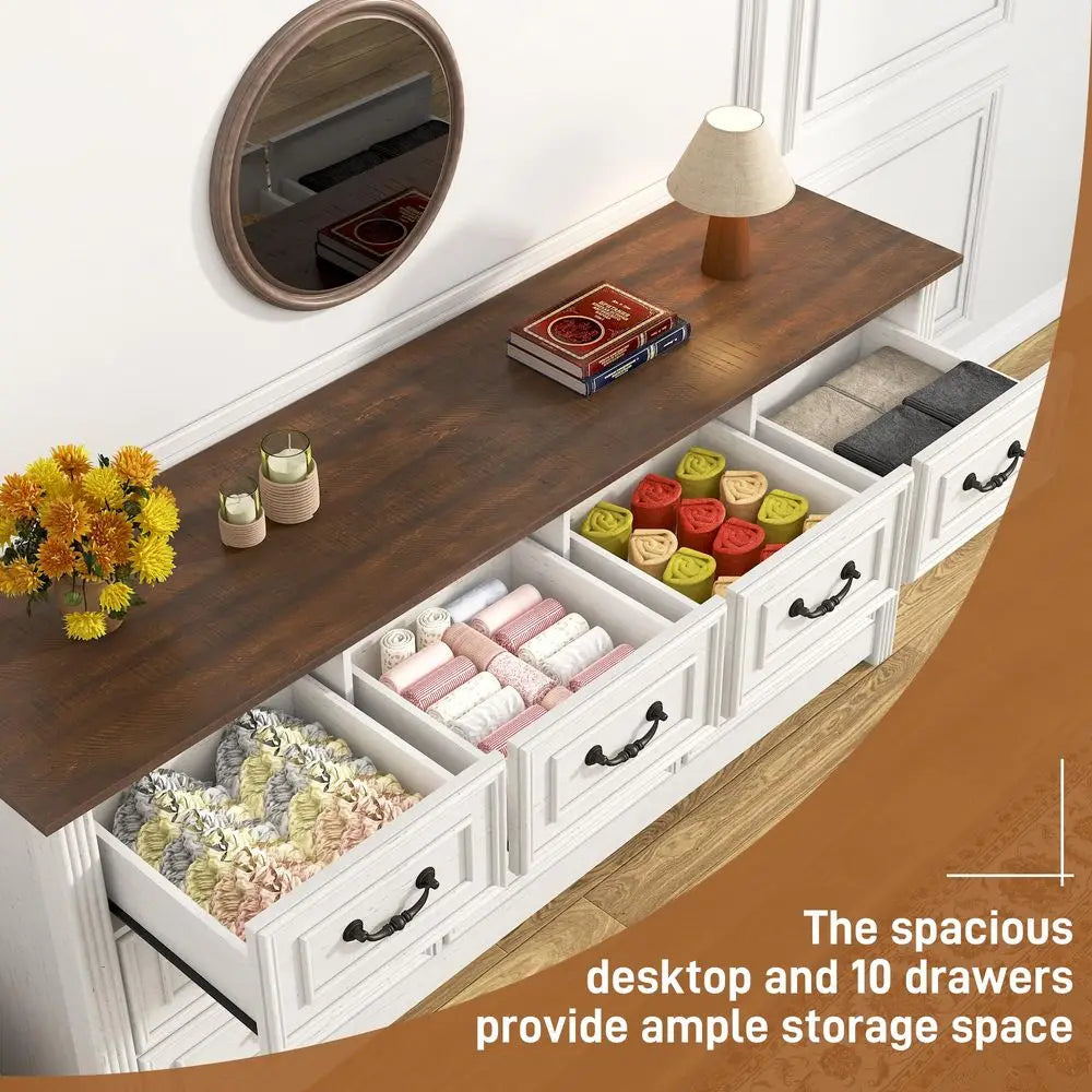 Farmhouse 12 Drawer Dresser for Bedroom,