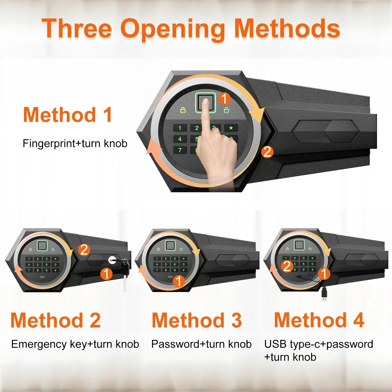 6.0 Cuft Large Fingerprint Home Safes