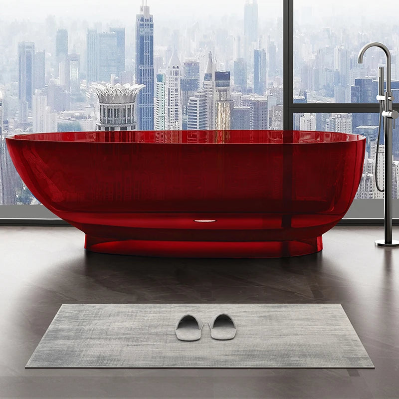 Acrylic Egg Shape Transparent Freestanding Bathtub