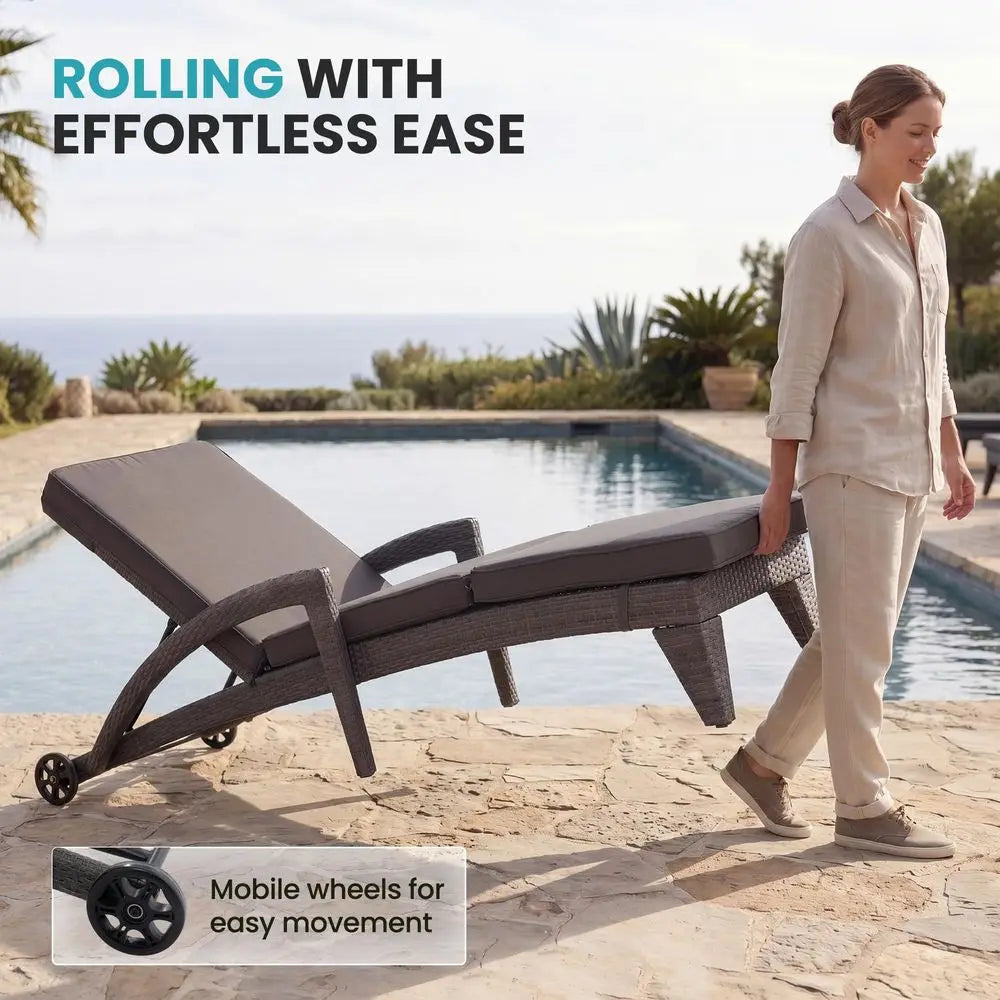Foldable Patio Lounge Chair Sets with Side Table