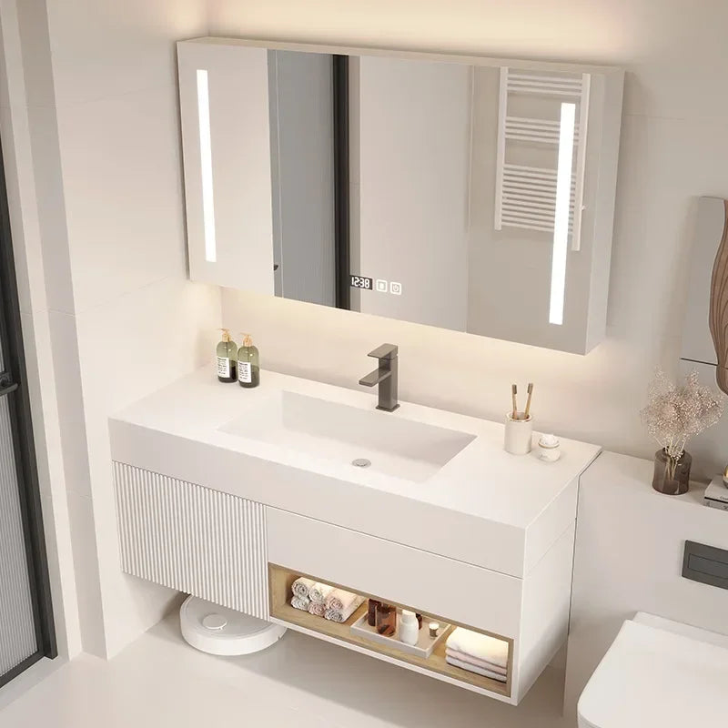 Integrated Bathroom Cabinet Washbasin Smart Light Mirror