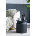 Black Wooden Cylinder Side Table