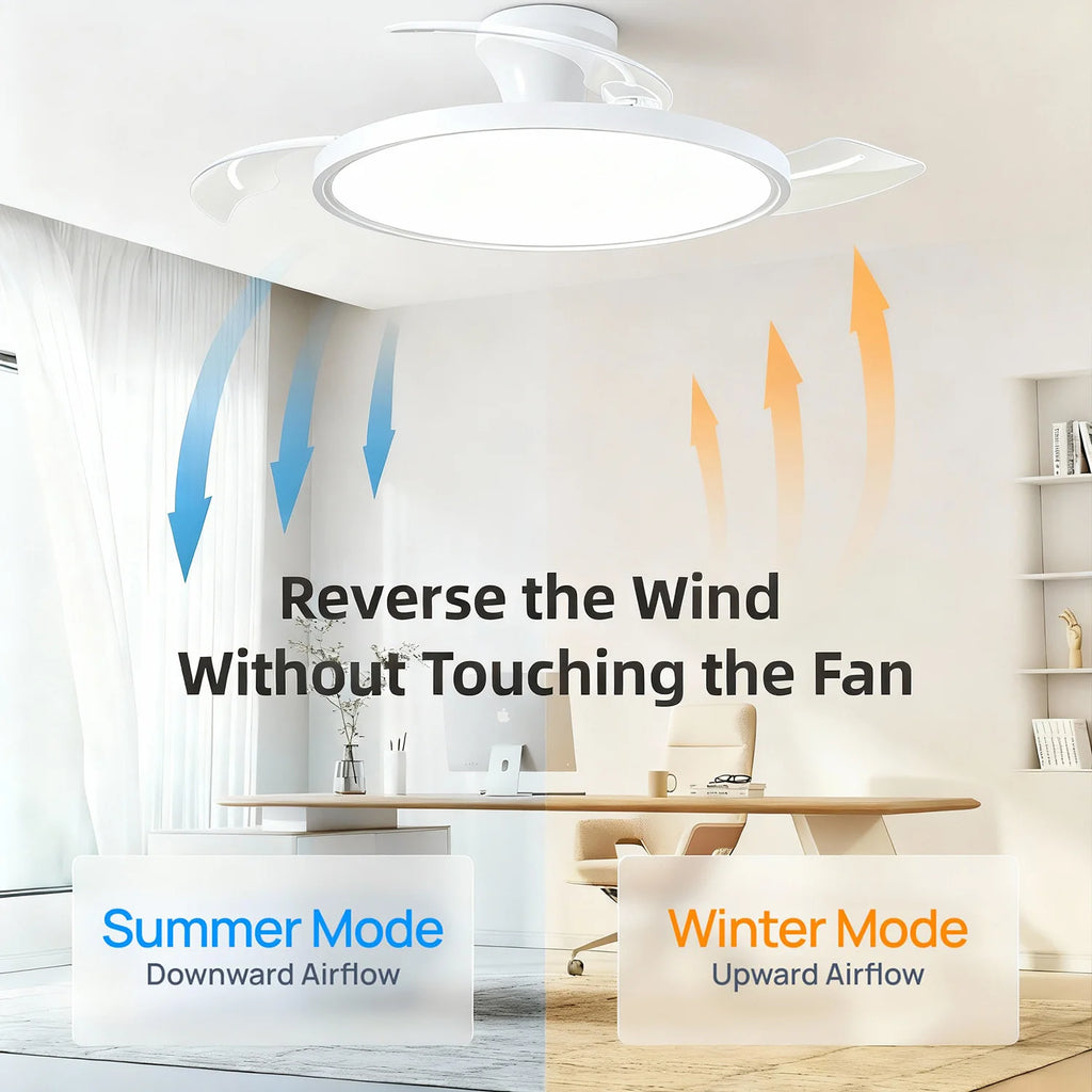 Modern Invisible Ceiling Fan with LED Light