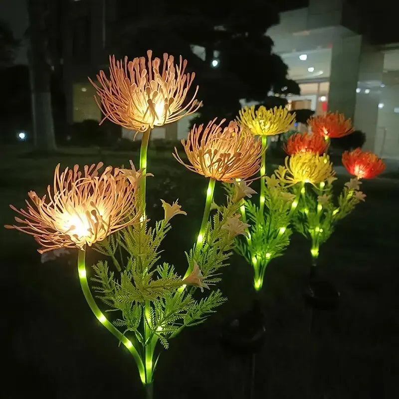 2PC Solar Bian Flower LED Garden Lights,Outdoor Waterproof Lawn Lamp,Landscape Lighting For Yard,Walkway,Path,Party,Christmas