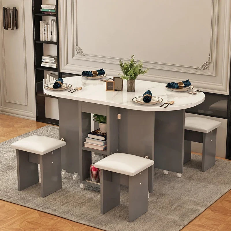 Italian Folding Dining Table 4 Stools