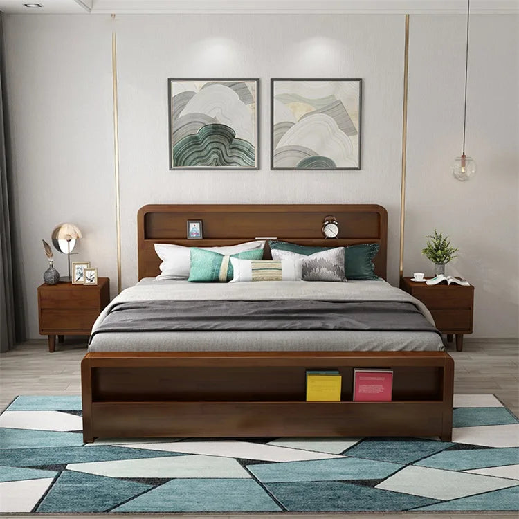 Modern Simple Twin Queen King Wood Bed Frame