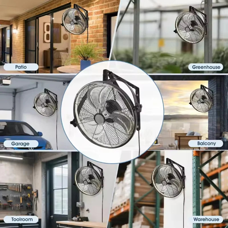 Large Wall Mount Fan 6 Speed Electric Fan Ventilation
