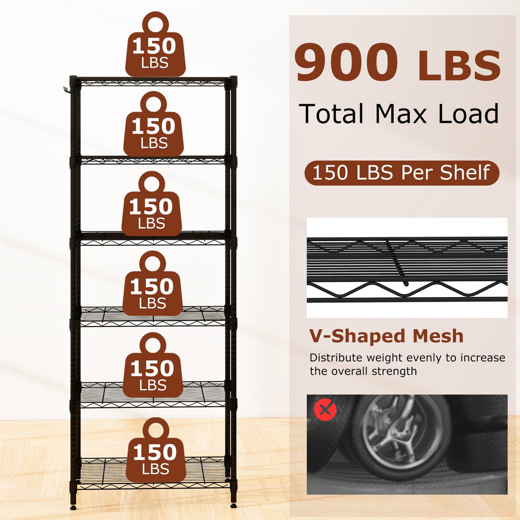 Set of 2 4-Tier Metal Storage Shelving Unit with V-Shaped Wire Rack