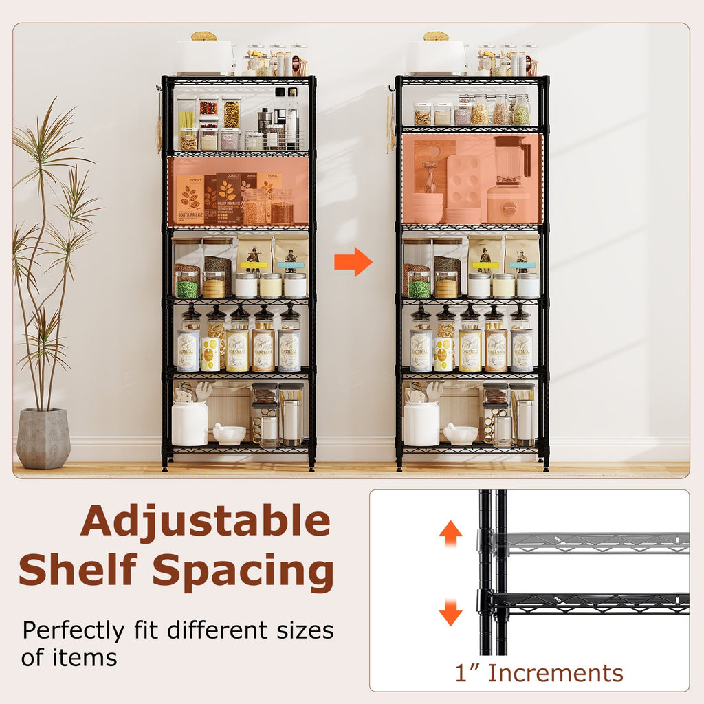 Set of 2 4-Tier Metal Storage Shelving Unit with V-Shaped Wire Rack